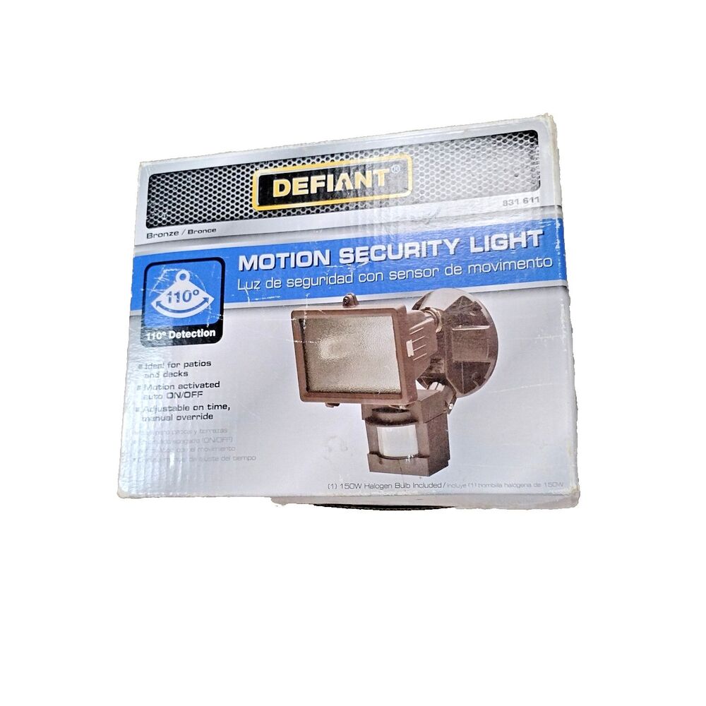 Defiant Motion Activated Security Light Adjustable Bronze Outdoor Patio Deck